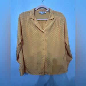 EUC Sz 12 Chic Mustard Button-Up Blouse